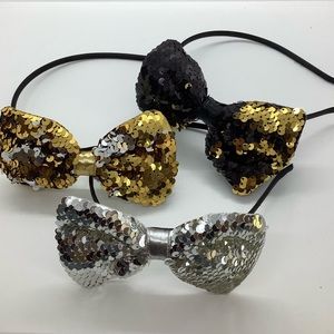 3 Sequin Mermaid Headbands (1 silver 1 gold 1 black) one price
